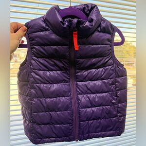 Primary Purple Puffer Vest with Orange Accent